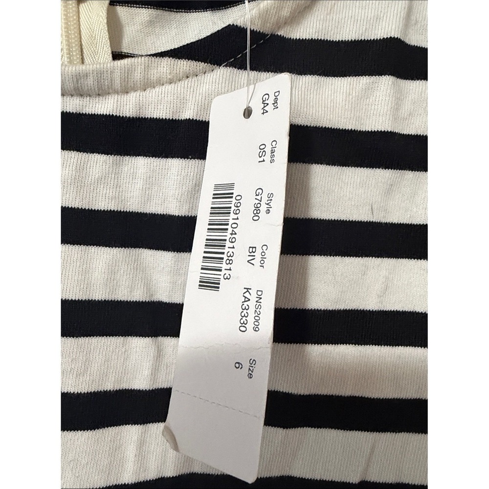 J. Crew Black and White Striped Long Sleeve Midi‎ Dress - Picture 3 of 7